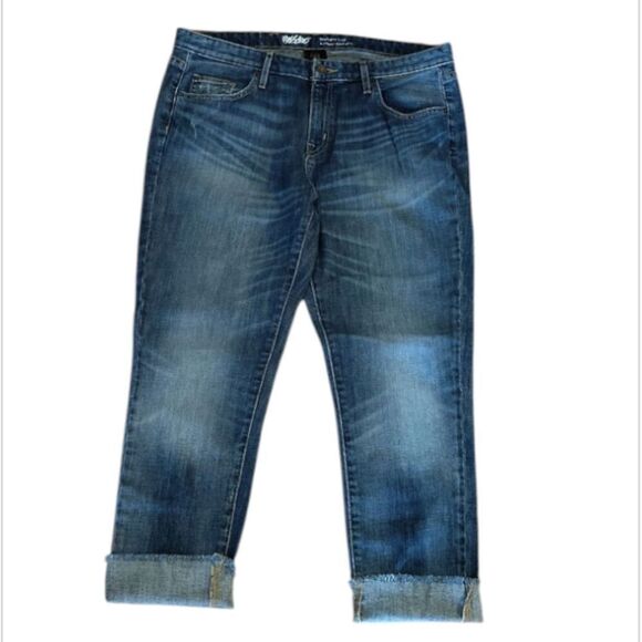 Mossimo Mid Rise Stretch Raw Hem Boyfriend Crop Jeans Size 10 - Picture 4 of 10